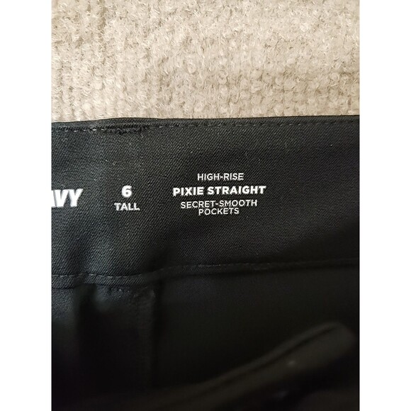 Old Navy High Rise Pixie Straight Ankle Pants Womens 6 Tall Black Stretch NEW - Picture 7 of 9